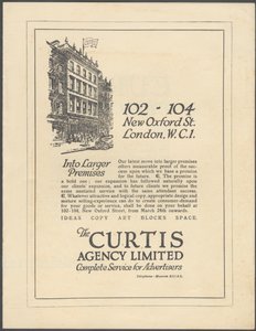 Curtis reklambyrå, 1920-talet av Wilfred Fryer