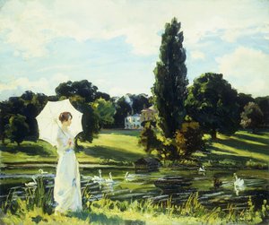 Lynne Fontanne vid Themsen av Wilfred Gabriel de Glehn