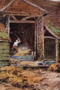 Old Abe, Flailing (färglitografi) av Wilfrid Williams Ball
