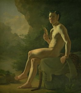 Ung Pan i en grotta. Modellfigur av Wilhelm Bendz