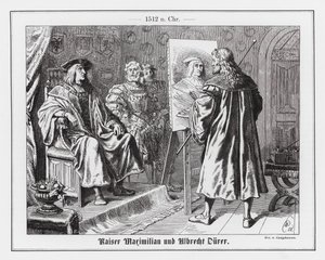 Albrecht Durer målar sitt porträtt av den tysk-romerske kejsaren Maximilian I av Wilhelm Camphausen