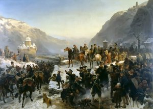 Blücher korsade floden Rhen nära Kaub den 1 januari 1814, 1860.