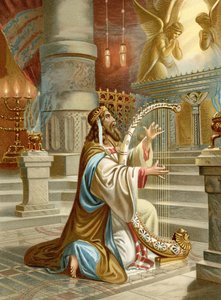 Psalmisten David (färg litho)