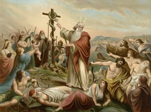Förhöjning av den fräcka ormen (färg litho)