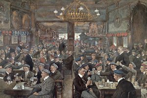 Studentbrasseriet på Thuringer Hof i Leipzig, ca 1900