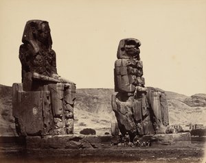 Memnons kolosser vid Thebe, ca 1859 (foto)