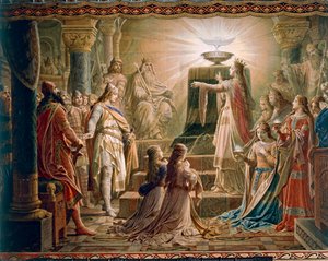 The Miracle of the Grail, från Lohengrin Saga, Salon (olja på duk)