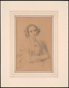 Porträtt av kompositören Fanny Hensel född Mendelssohn 1805-1847, 1847. av Wilhelm Hensel
