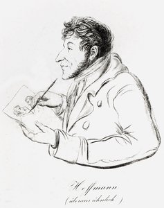 Självporträtt av Hoffmann som visar sig själv som gör ett självporträtt (bw-foto) av Wilhelm Hoffmann
