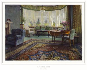 Mattillverkarnas verksamhet Halvmånemattfabrik av Koch und Te Kock (färg litho)