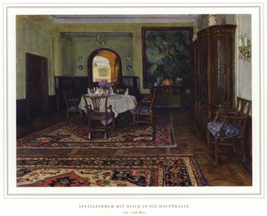 Mattillverkarnas verksamhet Halvmånemattfabrik av Koch und Te Kock (färg litho)