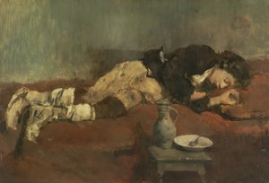 Savoyard Boy Sleeping, 1869 (panel) av Wilhelm Maria Hubertus Leibl