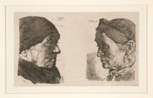 Untitled [studie av två huvuden] av Wilhelm Maria Hubertus Leibl