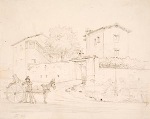 Åsnevagn utanför Porta del Popolo av Wilhelm Marstrand