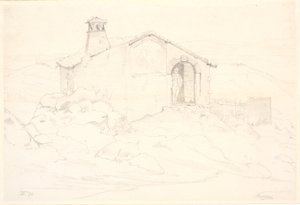 Bergslandskap med en stuga av Wilhelm Marstrand