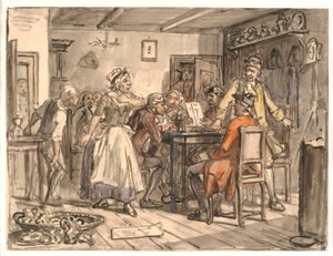 "Collegium Politicum". (Den politiska kannan) av Wilhelm Marstrand