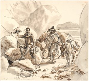 Don Quijote lär Sancho om riddares rykte och framtid av Wilhelm Marstrand