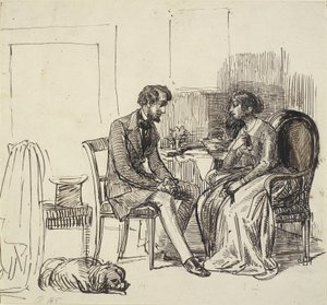 En gentleman på besök hos en yngre dam av Wilhelm Marstrand
