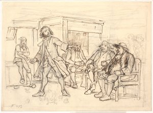 Erasmus Montanus debatterar med Per Degn av Wilhelm Marstrand