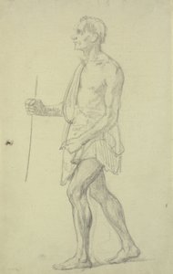 Figurstudie. Stående man i profil till vänster av Wilhelm Marstrand