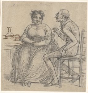 "Uppvakta en änka" av Wilhelm Marstrand