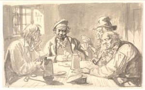 Kortspel i en krogkällare av Wilhelm Marstrand