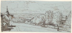 Landsvägen till Leksands kyrka, Dalarne av Wilhelm Marstrand