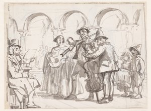 Musikern på Marcus Square, Venedig av Wilhelm Marstrand