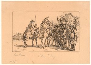 Peer Paars 1:a bok 5:e sången. Fogden i Anholt och Jens Blok samlar sina trupper av Wilhelm Marstrand