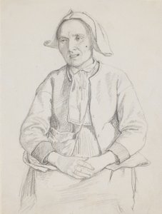 Sittande svensk kvinna, knästycke av Wilhelm Marstrand
