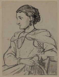 Sittande kvinnofigur av Wilhelm Marstrand