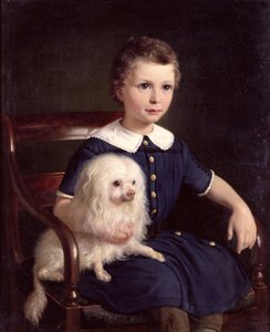 Studie av en pojke med hund, 1860