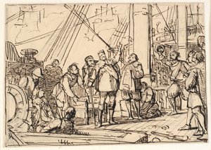 Utkast till målningen i Chr. 4.s kapell i Roskilde "Chr. 4. om Trefaldigheten" av Wilhelm Marstrand