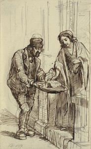 Ung dam och fiskhandlare av Wilhelm Marstrand