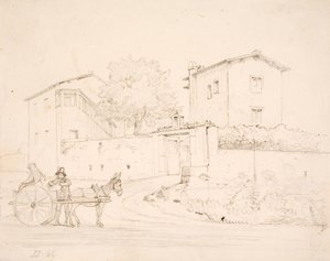 Åsnevagn utanför Porta del Popolo av Wilhelm Marstrand