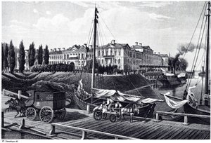 Utsikt över Mitau-slottet, ca. 1850 av Wilhelm Siegfried Stavenhagen