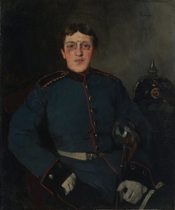 Porträtt av ettårige frivillige dragonen Max Höpfner av Wilhelm Trübner