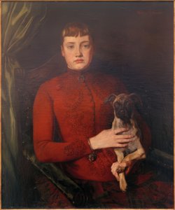 Dam med hundvalp