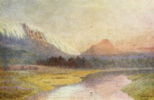 En solnedgång på Lejonhuvudet, påverkan av sydostlig vind (färglitografi)