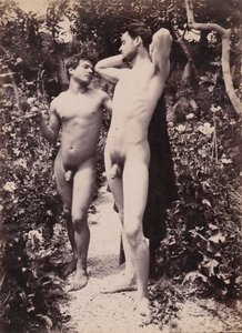 studie av två manliga nakenbilder, ca 1900