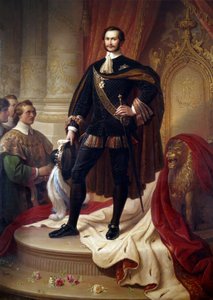 Porträtt till fots av Maximilian II Joseph (1811-1864), kung av Baviere Målning av Wilhem von Kaulbach (1805-1874) av Wilhelm von Kaulbach
