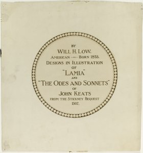 Titelsida för "Odes och sonetter av John Keats" av Will Hicock Low