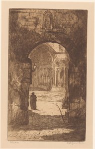 Chartres (originaltitel på objekt) av Willem Adrianus Grondhout (signed by artist)
