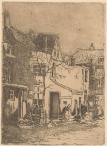 Hus i Rijswijk av Willem Adrianus Grondhout (signed by artist)