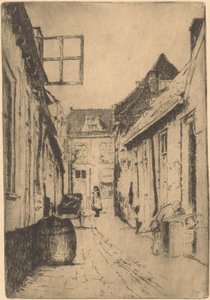 Street i Voorburg (original titel på objekt) av Willem Adrianus Grondhout (signed by artist)