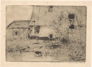 Foten av en kvarn i Voorburg av Willem Adrianus Grondhout (signed by artist)
