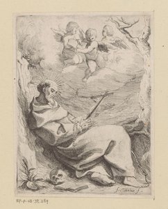Sankt Franciskus av Assisi med krucifix av Willem Basse (attributed to)