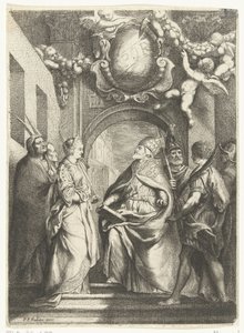 Sankt Gregorius den store med fyra andra helgon av Willem Basse