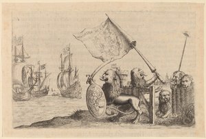 Lions skyddar trädgården i Förenade provinserna, 1634. av Willem Basse