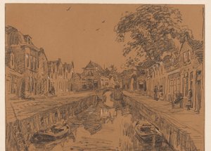 Kanal med gamla hus av Willem Bastiaan Tholen